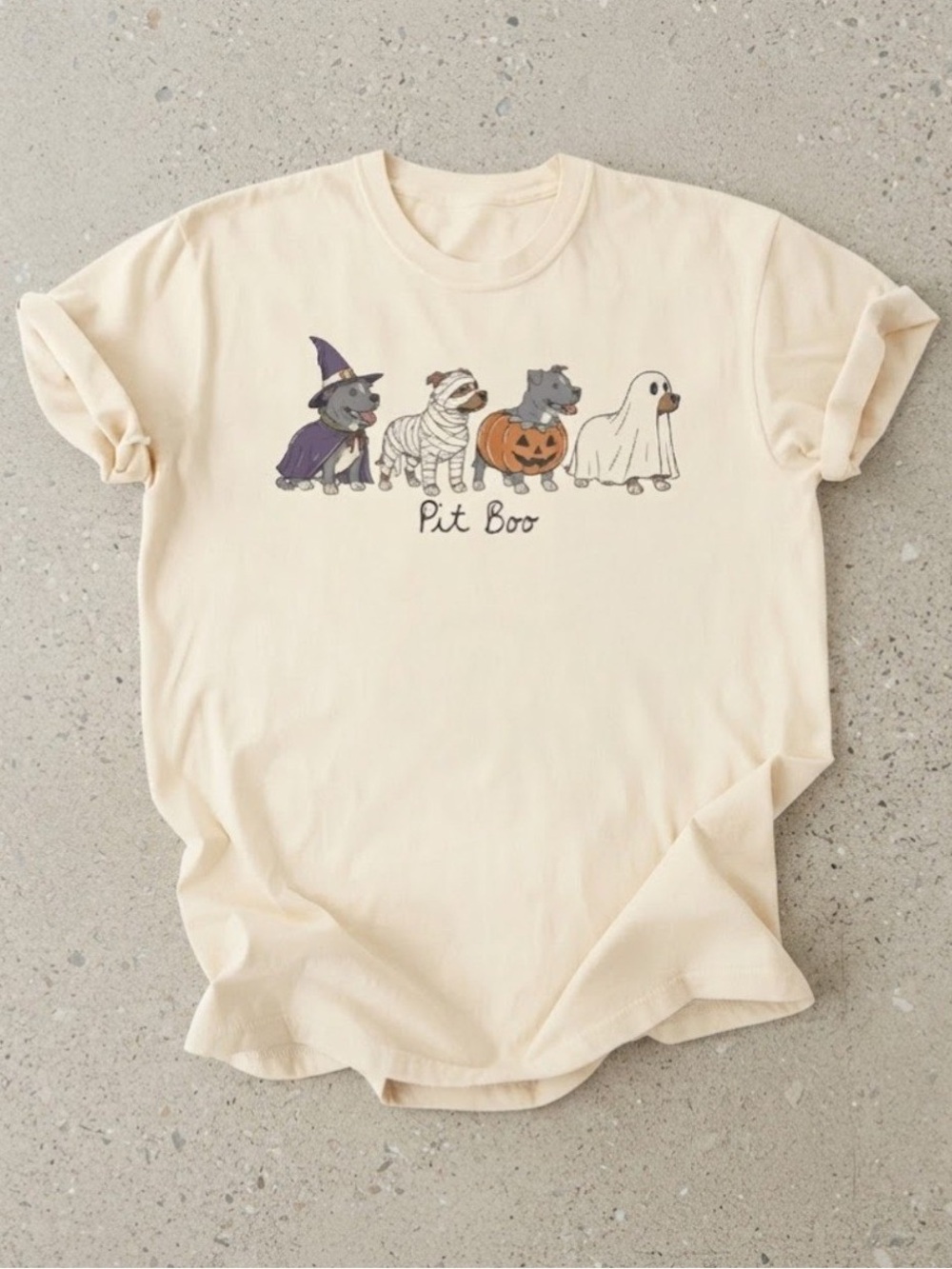 Pit Boo Halloween Dogs Graphic Gildan T-Shirt, Cute Spooky Tee
